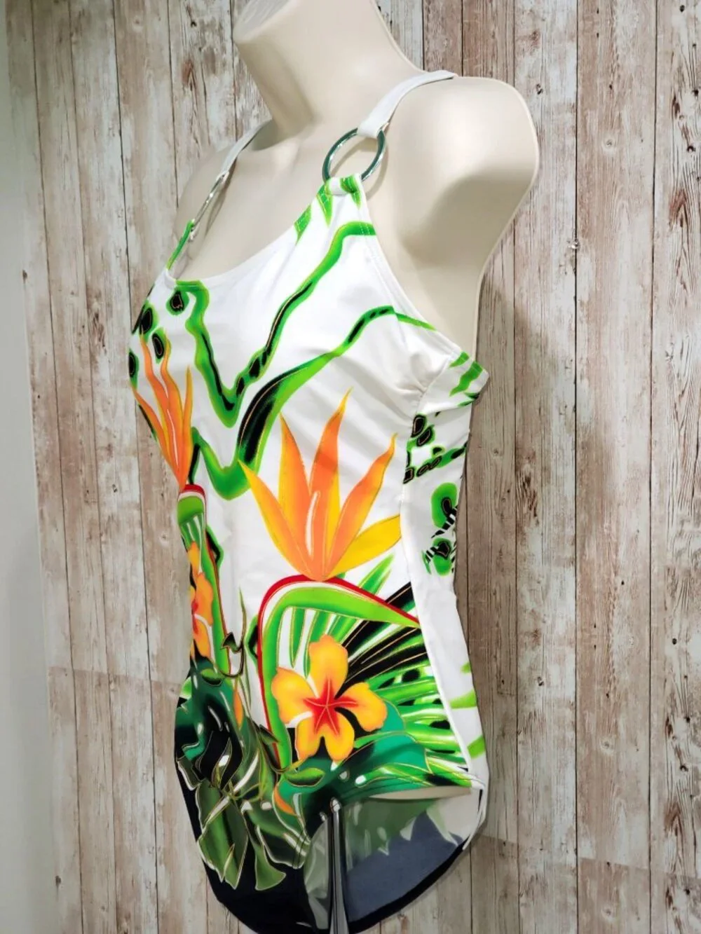 Ingear Women's One Piece Swimsuit Hawaiian Flowers Print Size 10 1208 - Picture 2 of 11